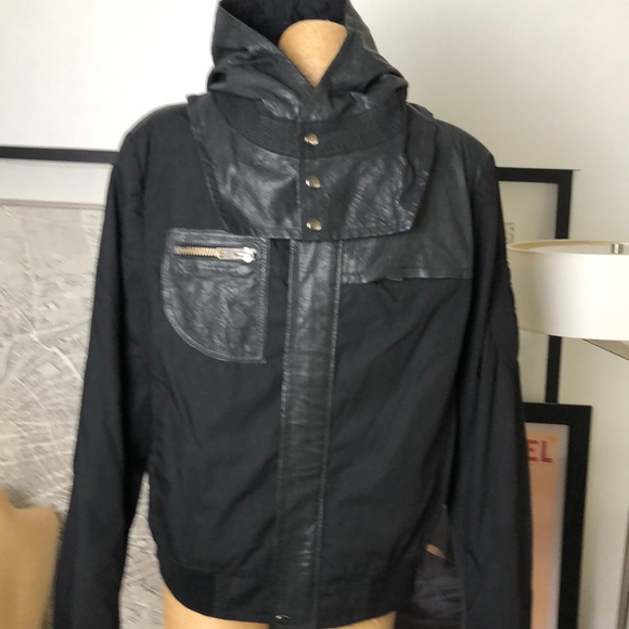 YIGAL AZROUEL Mens Leather and cotton Jacket Size L - Picture 2 of 10